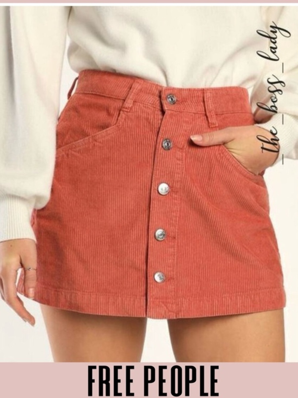 Free People mini skirt corduroy cotton